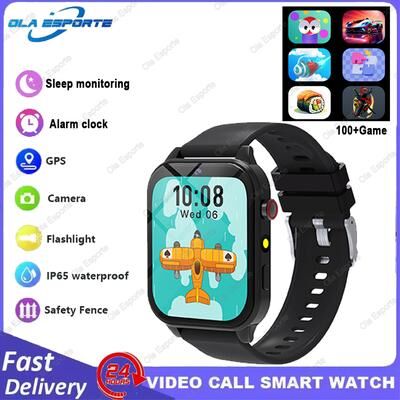Inspire Daily Merch Kids Smart Watch With Display Camera Games Sleep Monitor Alarm Clock Gift For Boys Girls black