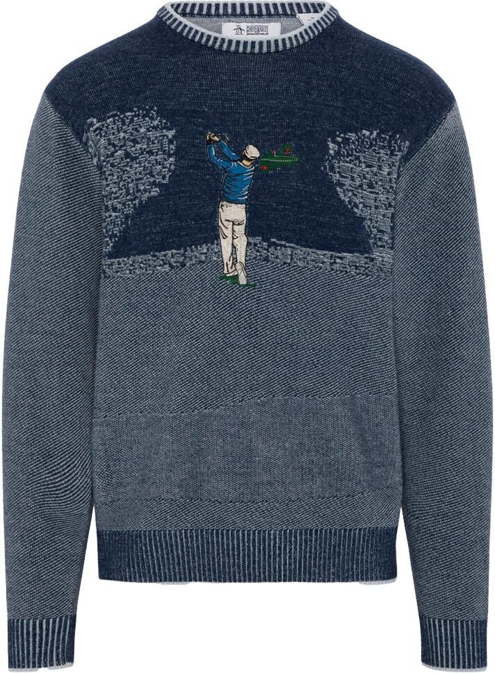 Original Penguin  - Golf Tournament Jacquard Black Iris - M - Pull