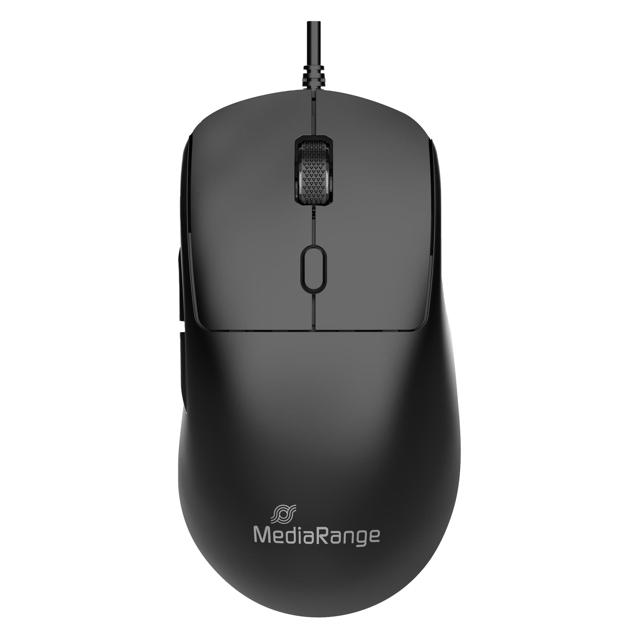 MediaRange Maus 6 Tasten kabelge. USB-C 800-2400 dpi sw (Kabelgebunden) (MROS271)