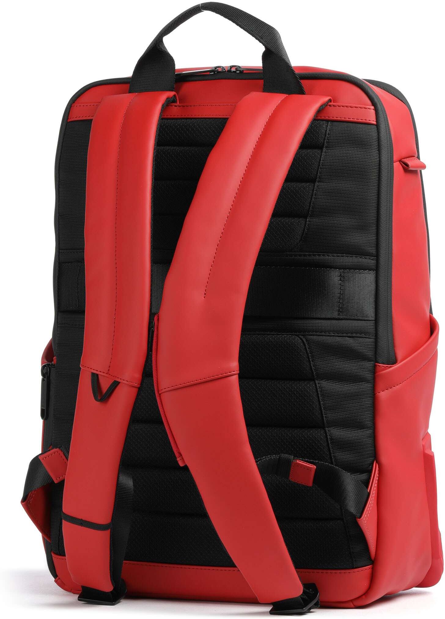 Piquadro Ducati C2OWD Rucksack aus Leder, rot