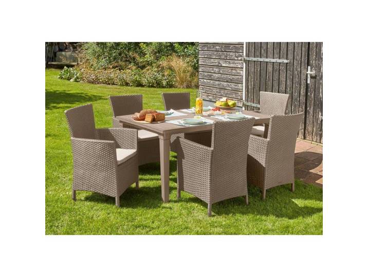 Fauteuil d'extérieur Steinbach Dmora plastique gris taupe 60x62 cm