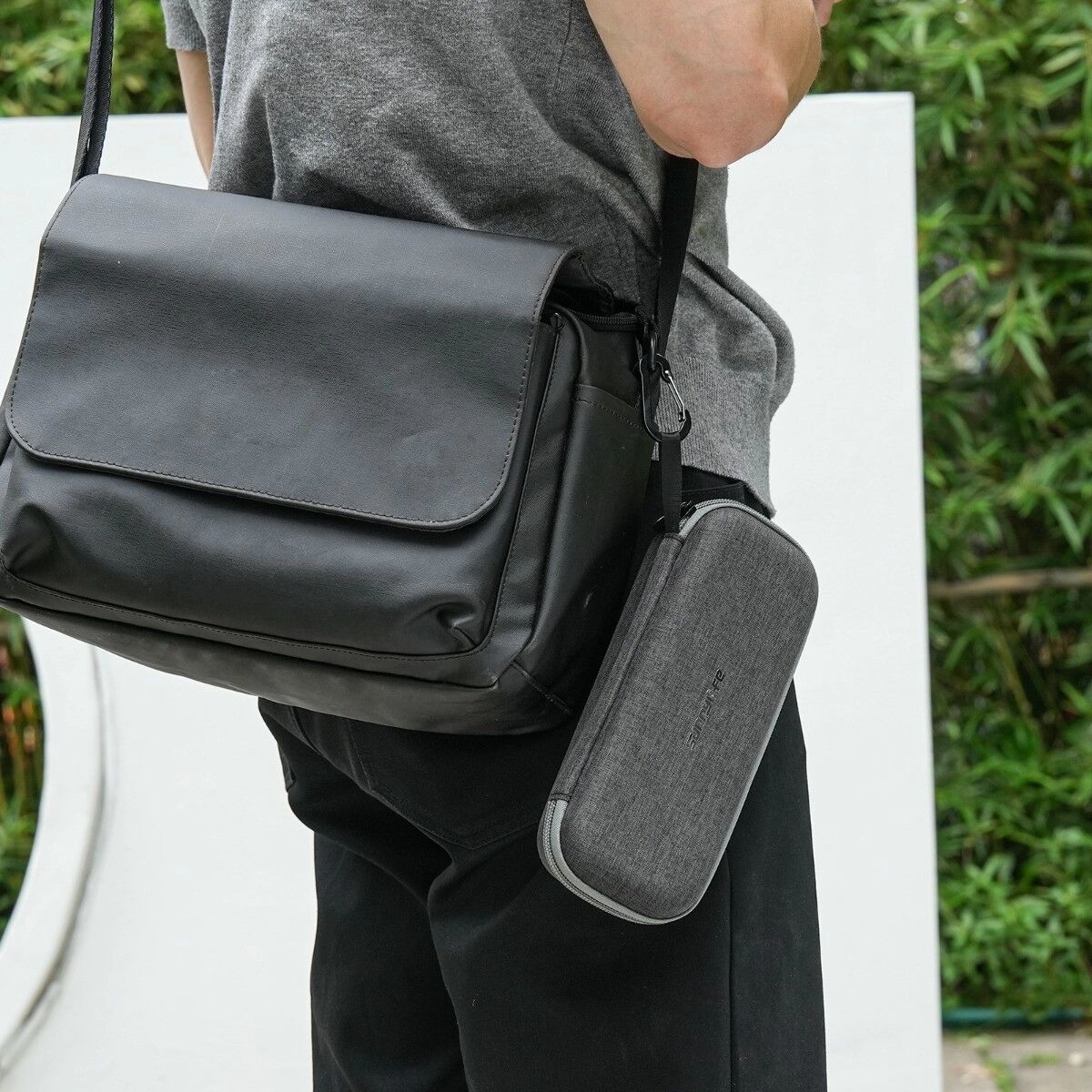 INF Étui POCKET 4P Standard Kit compatible avec DJI Osmo Pocket 4P - Pochette en tissu doublée suédine, Noir