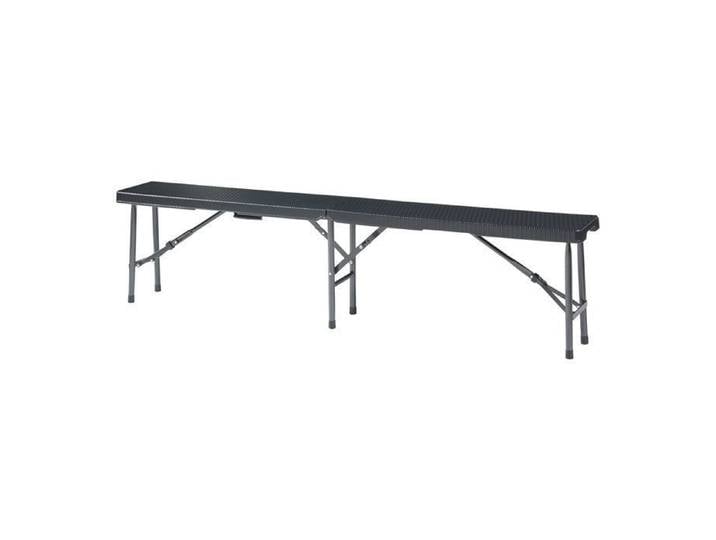 Lot de 2 bancs de camping pliables Mark 180 x 25 x 43 cm effet rotin noir