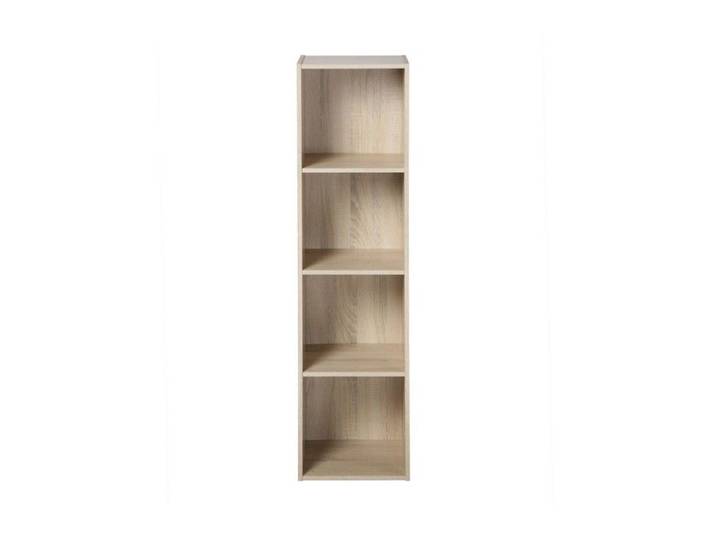 COMPO Meuble de rangement 4 cases en colonne décor chêne - H123 cm