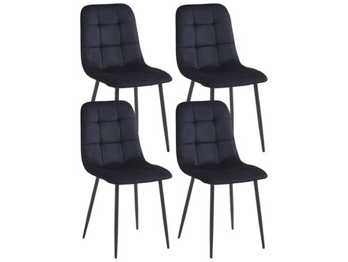 Colenis Ela Esszimmerstühle, 4er-Set – Elegante, Moderne Polsterstühle mit ergonomischem Design – Bequeme, stilvolle Sitzgelegenheiten für Küche, Esstisch, Wohnzimmer oder als Akzent, Schwarz