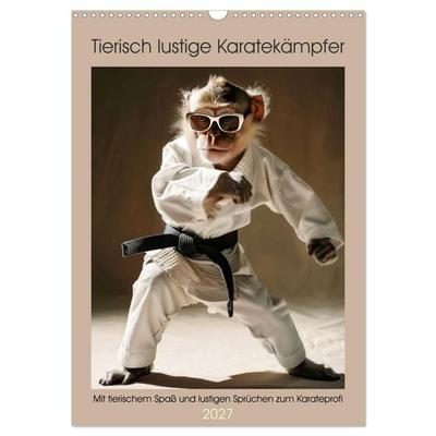 Tierisch lustige Karatekämpfer (Wandkalender 2027 DIN A3 hoch), CALVENDO Monatskalender
