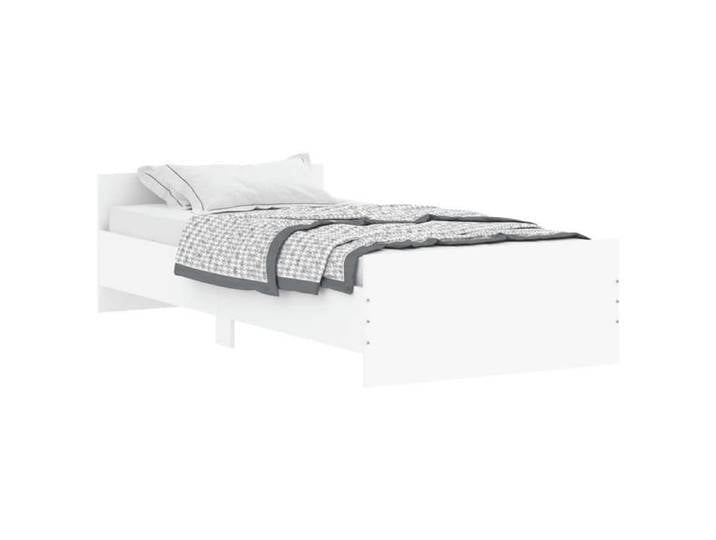Lit simple contemporain 90x200 cm Cadre de lit blanc bois d'ingénierie CHY50826977