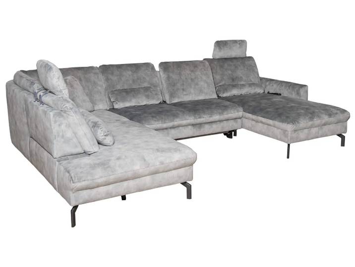 Ecksofa Miles Polipol / Farbe: Salbei / Bezugsmaterial: Stoff