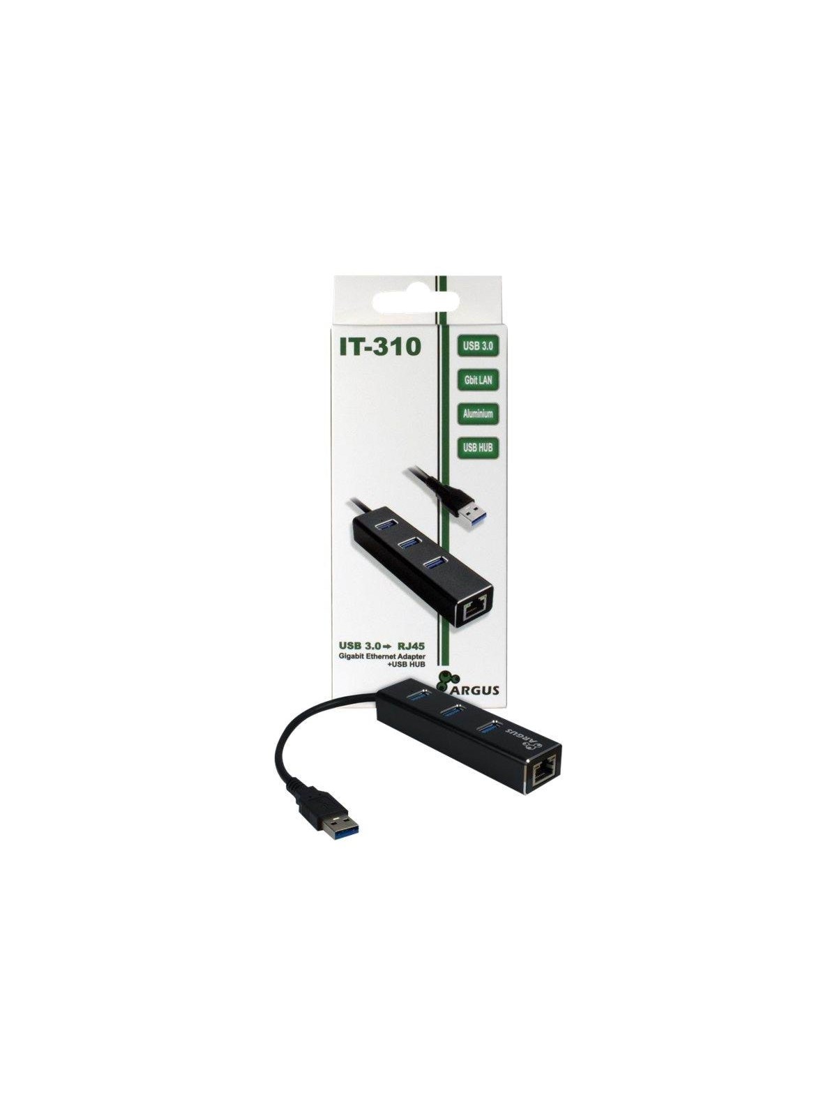 Inter-Tech Argus IT-310 USB-Hubs - 3 - Schwarz