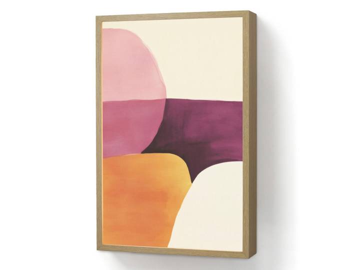 OnlyWow Wandleuchte MIT Akku Formen - Abstrakt - Farbenfroh 40x60 cm, Rosa, Rechteckig, LED integrated, 40x60x8 cm, Lampen & Leuchten, Innenbeleuchtung, Wandleuchten