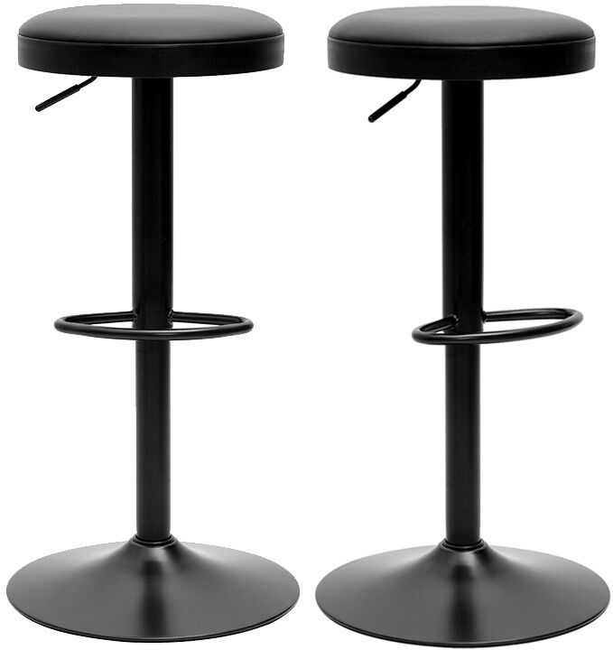 Miliboo Tabourets de bar réglables noirs (lot de 2) BYRON