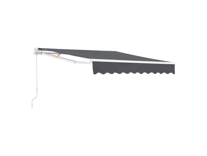 [en.casa] Gelenkarmmarkise Bitonto, Dunkelgrau, Textil, Metall, Uni, Rechteckig, 300x0.1x250 cm, Sonnen- & Sichtschutz, Markisen