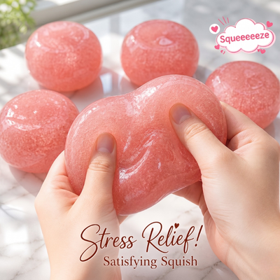 JoyToys Handmade Mashed Potato Squishy Stress Relief Toy Soft Shapeable Squishy Fidget Toy For Relaxation pink 1pc