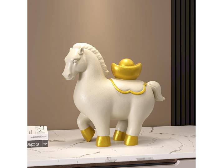 Figurines porte-bonheur, sculpture de cheval riche, décoration d'entrée, lumière de luxe, décoration de maison, bureau d'étude, ornements de décoration de maison