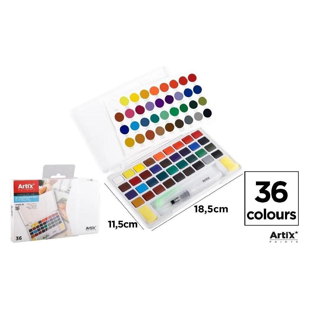 Artix Aquarellfarbe mit einem Wasserpinsel, 36 Farben (57526073)