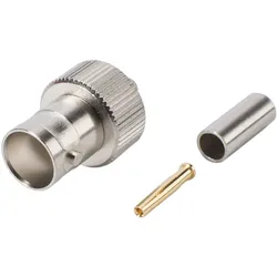 Telegärtner BNC Crimp-Kabelbuchse, gerade, nickelfarben