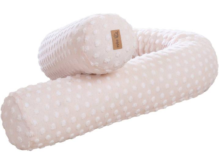 Nestchenschlange ROBA frosty almond , rosa (frosty almond), Obermaterial: 80% Baumwolle, 20% Polyester. Füllung: 100% Polyester, Bettnestchen, Nestchenschlange
