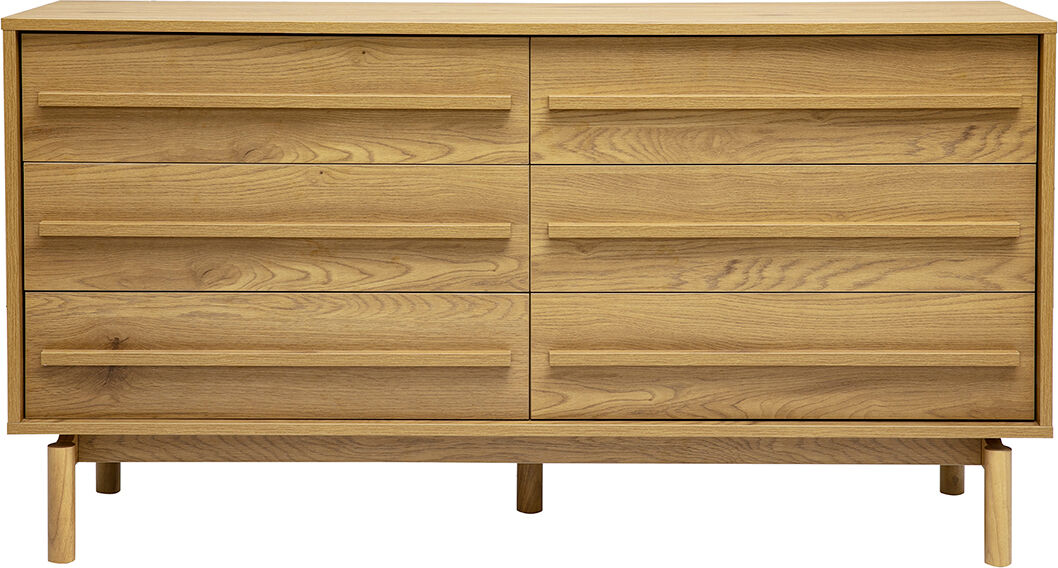 Miliboo Kommode Holzoptik Eiche 6 Schubladen B140 cm YSEULT