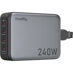 SmallRig 240W 4-Port PD Power Adapter (EU Standard) 4752 (240 W, 4 Ports), USB Ladegerät, Grau
