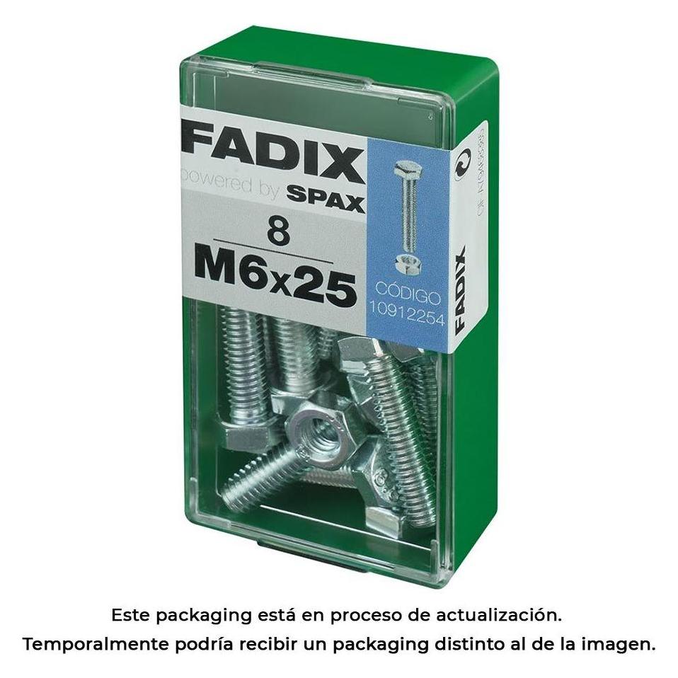 Fadix Box s 8 Stück. metrische Schraube cab hex+Zinkmutter m 6x25mm (8 Schrauben pro Stück) (49358257)
