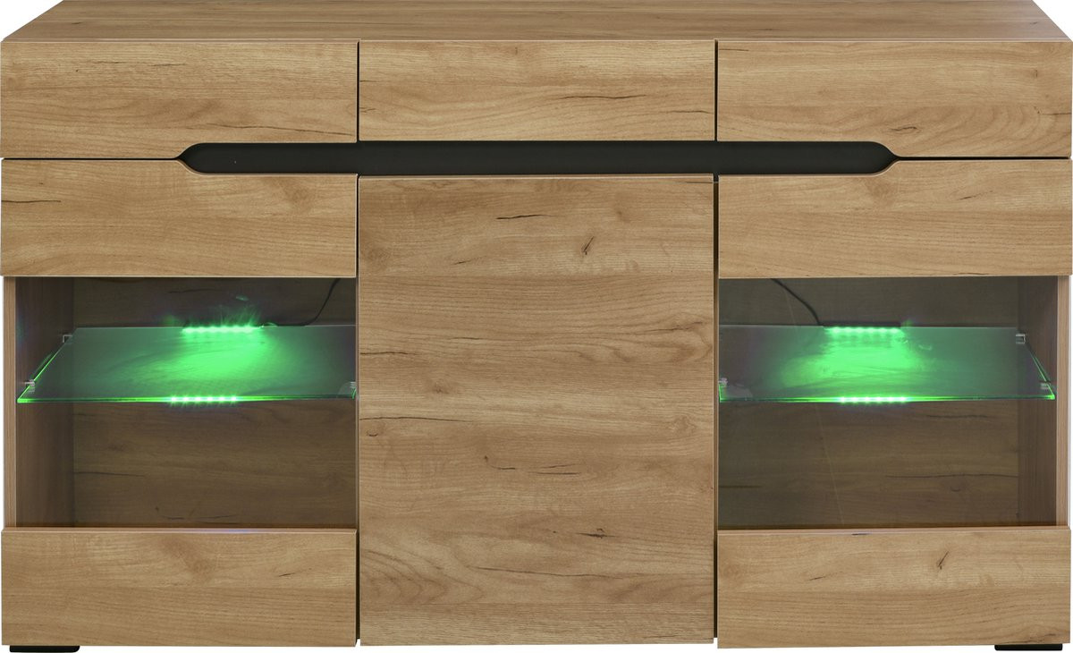 Merax Modern Dressoir met LED-verlichting, Bruin