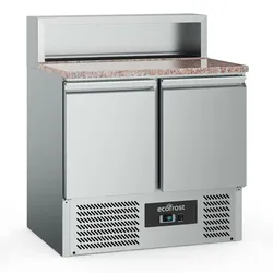 CombiSteel Gastro Pizzatisch Kühltisch Kühltheke Edelstahl 900x700x1075 mm 240l +2/+8°C