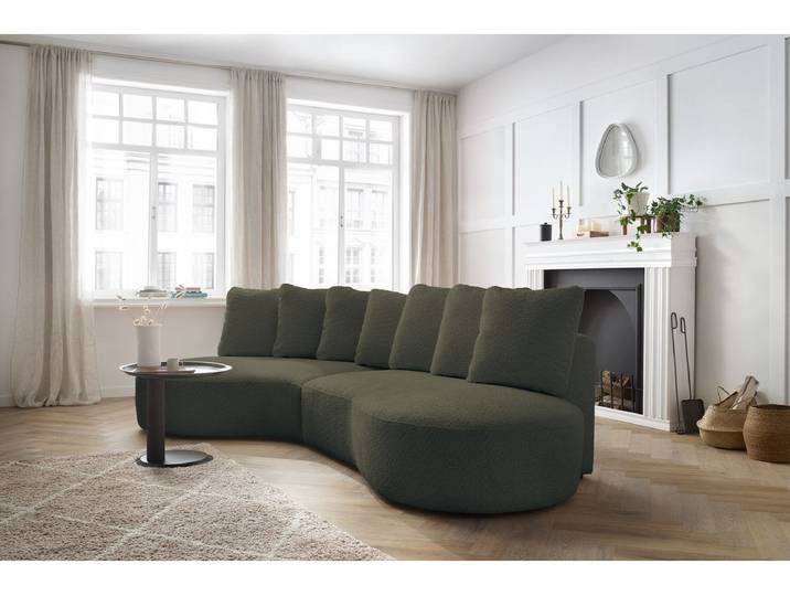 Canapé d'angle fixe MARIANNE tissu bouclette
