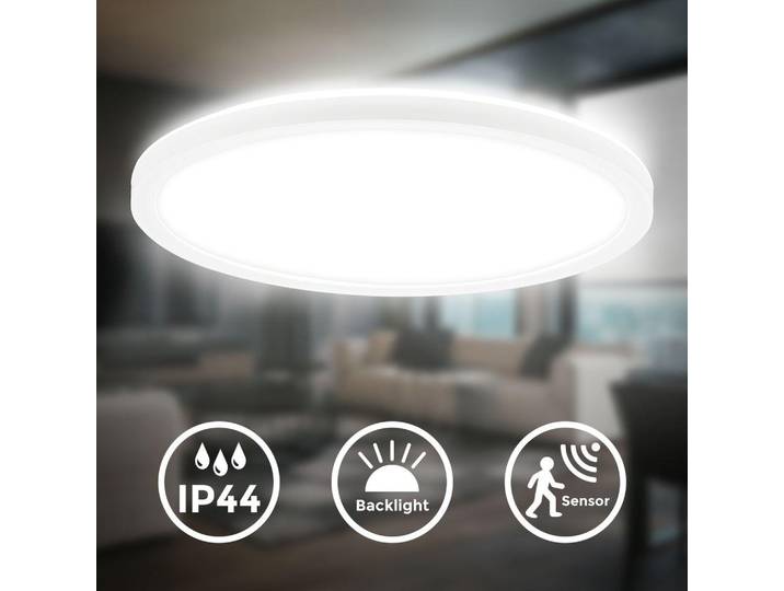 LED Panel Ø29 cm - 18W, 2400lm, Bewegungsmelder, IP44, neutralweiß, weiß