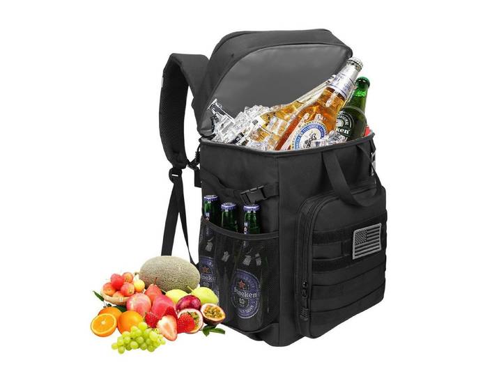 LuxusKollektion Kühltasche Kühlrucksack 43L Isoliert Kühltasche Camping Picknick Schwarz
