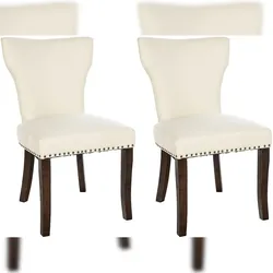 CLP 2er Set Esszimmerstuhl Zadar Stoff creme/antik-dunkel