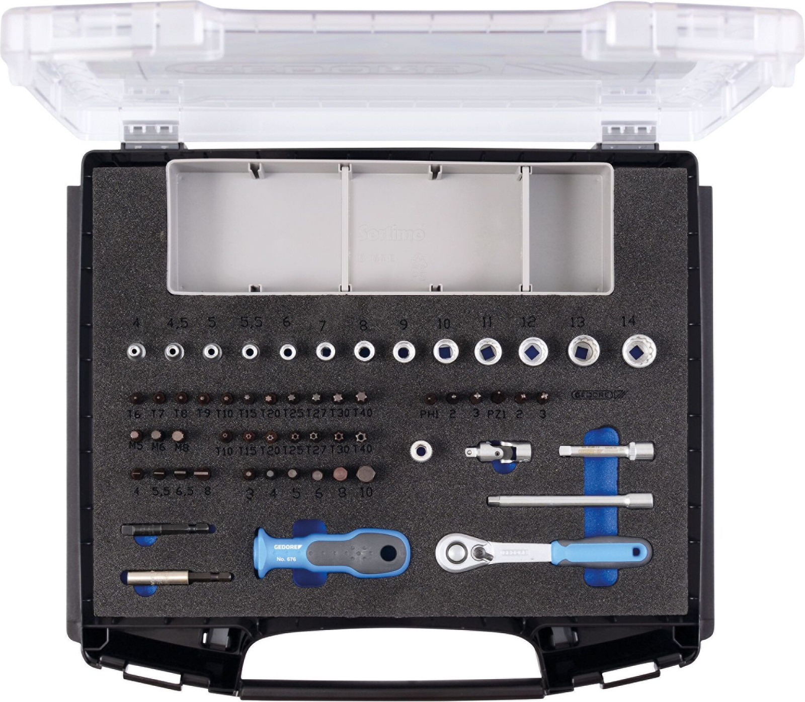 Gedore 1101-D set van 20 doppen van 1/4 inch in i-BOXX 72