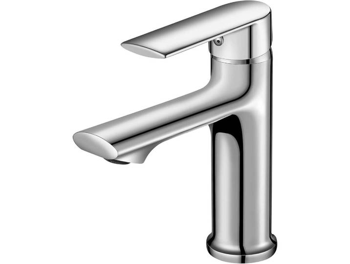 Waschtischarmatur für Bad mit Keramikventil, Wassersparend, Chrom