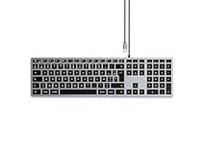 SATECHI Slim W3 Clavier Filaire Rétroéclairé avec Pavé Numérique - Touches Lumineuses et Connexion USB-C - Compatible avec iMac 2020, Mac Mini 2020, MacBook Pro 2020, MacBook Air 2020 (AZERTY)