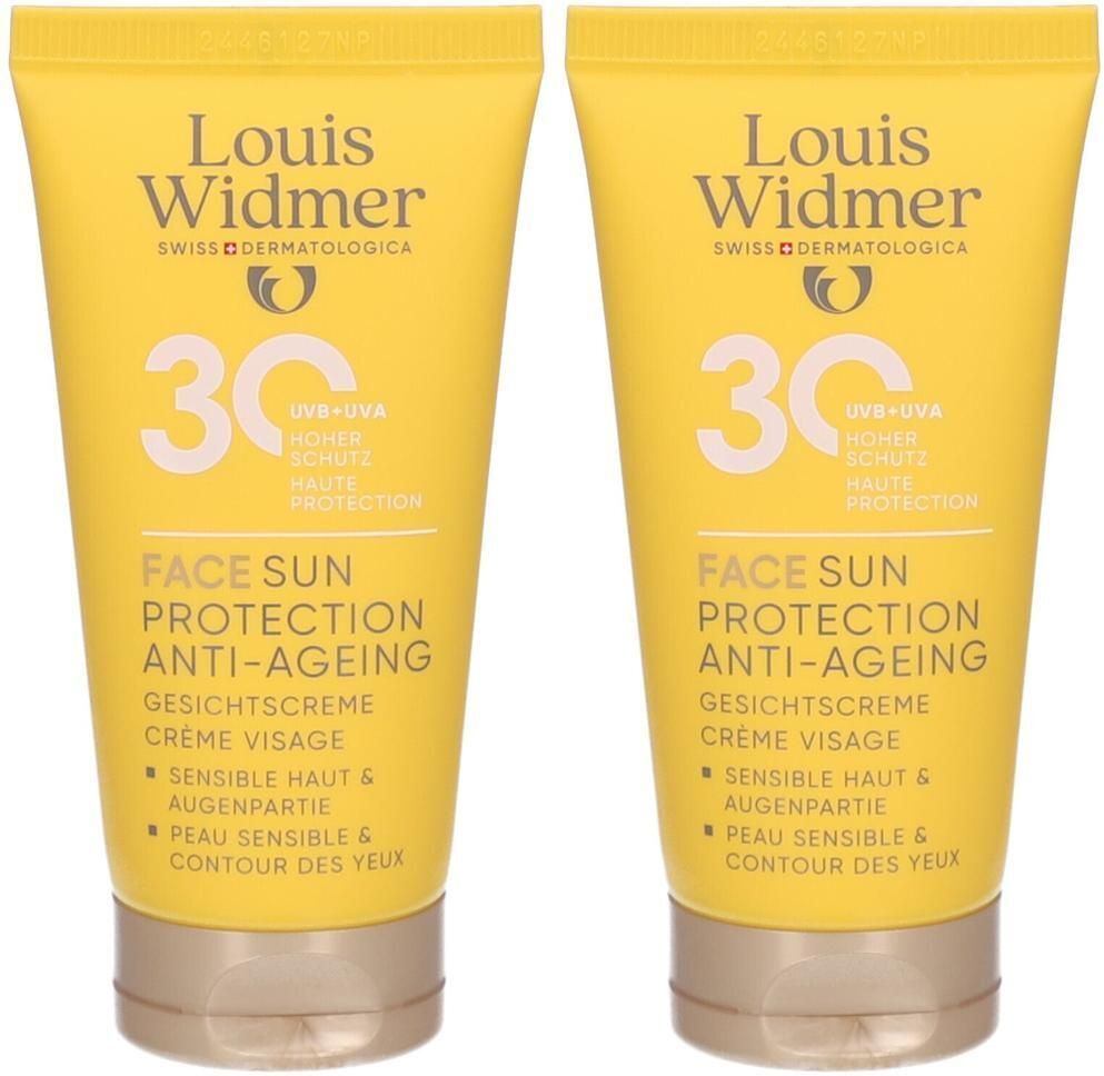 Louis Widmer Widmer Sun Face Protection Anti-Age UV 30 o.P. 2x 2x50 ml Creme