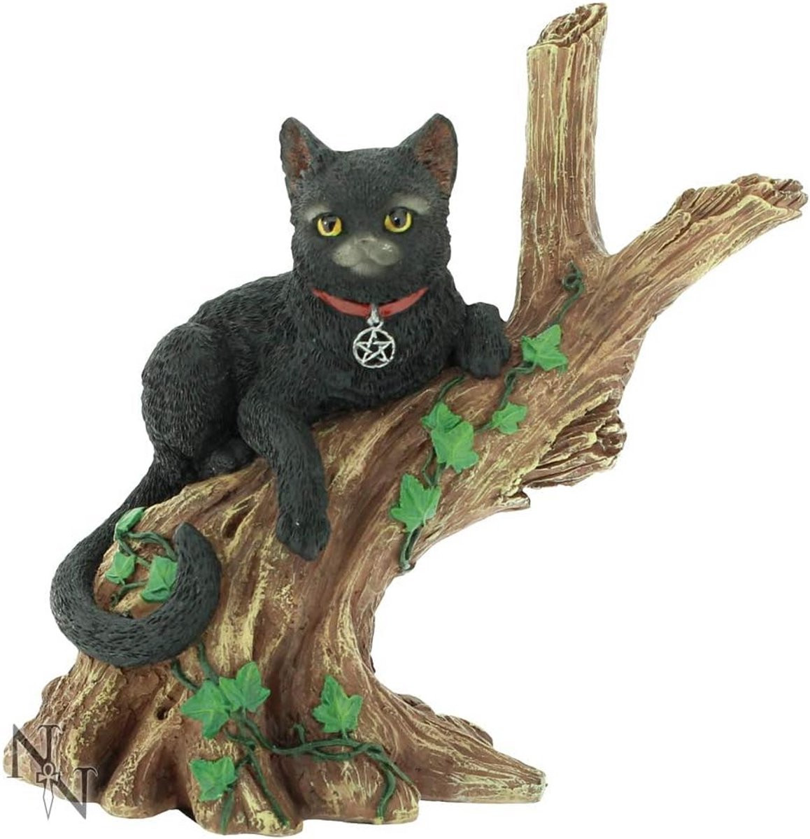 Mystieke Kitty Kat Beeldje - Decoratief Object - Zwart - Hoogte: 14 cm