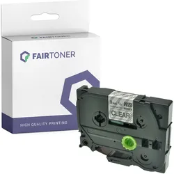 Kompatibel für Brother P-Touch 1250 VPS (TZE-121) Schriftband 9mm/8m Schwarz auf Transparent