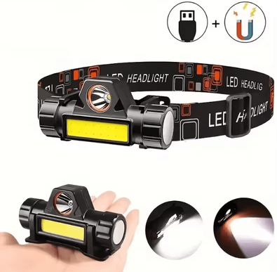 Inspire Essentials Rechargeable COB LED Headlamp Magnetic Waterproof Outdoor Head Torch td02 Hadlight