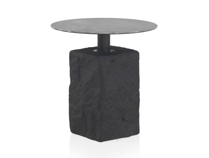 Table d'appoint ronde avec base en poly résine