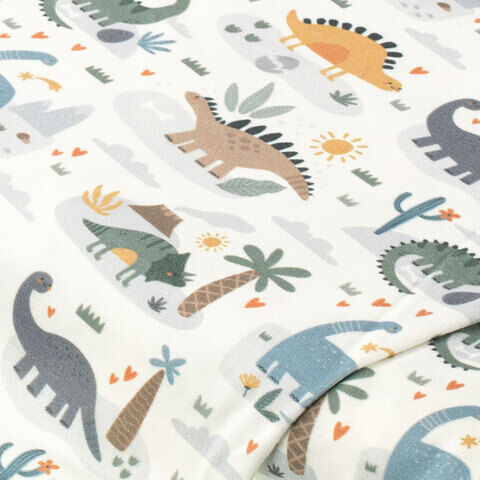 Baumwoll-Jersey "Dinos" mit Elasthan, weiß-color