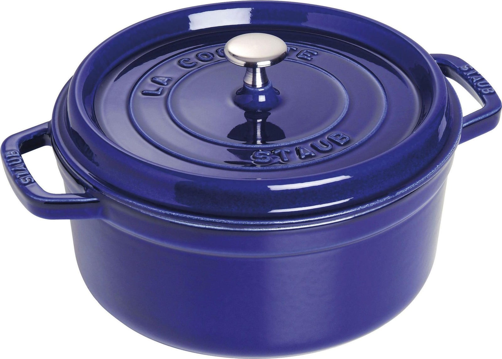 Staub La Cocotte Gietijzeren Braadpan, Rond, 24 cm, Donkerblauw