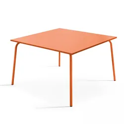 Oviala Business Quadratischer Terrassentisch aus orangefarbenem Metall - Oviala