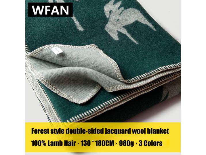 Couverture double face en laine jacquard et cachemire série forêt, châle de protection contre la chaleur, voyage, maison, voiture, hôtel, avion