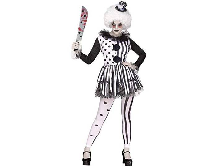 Killer Clown verkleedkostuum voor dames, groot, zwart, Zwart, L