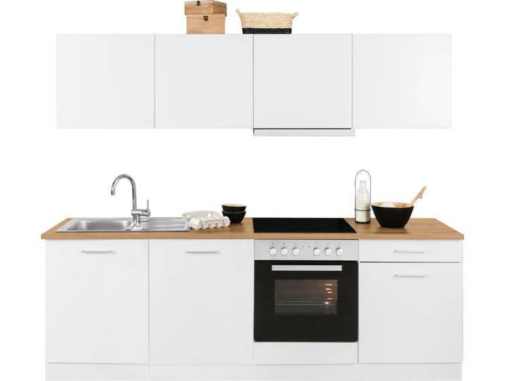 KOCHSTATION Küchenzeile KS-Kehl, mit E-Geräten, Breite 240 cm