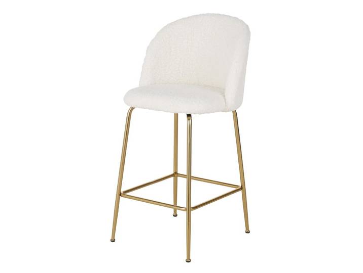 Chaise pour îlot central bouclettes blanches H65