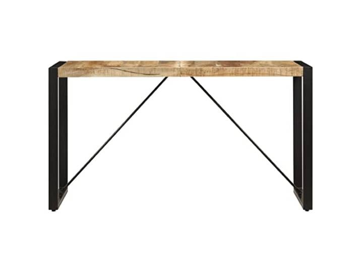KGHERMDF Esstisch 140x70x75 cm Massivholz Mango Industrial Style, Stahlbeine, Robust Belastbar, Einfacher Aufbau, Küche Esszimmer