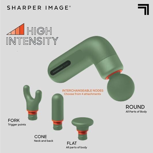 SHARPER IMAGE Power Percussion Move Edge Portable Lite Massage Gun - Green