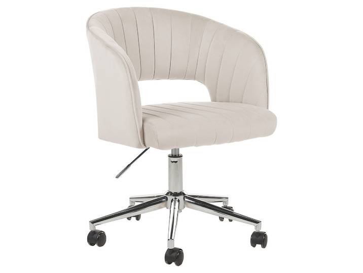 BÜROSTUHL Samtstoff Helles Beige Katonah