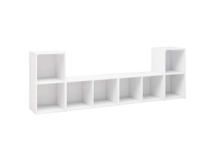 GKHPYURE TV-Möbel, 4 Stück, weiß, 72 x 35 x 36,5 cm, mehrschichtiges Holz Horizontale oder vertikale Platzierung, 2 Fächer, Montage erforderlich