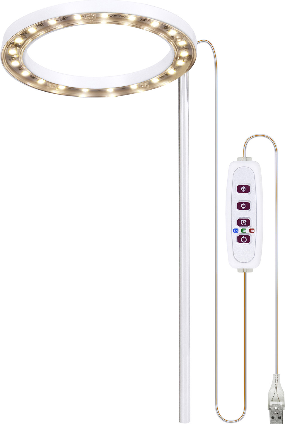 Cocosity LED-kweeklamp met volledig spectrum en 20 LED's, dimbaar met timer en USB-aansluiting, geschikt voor vetplanten